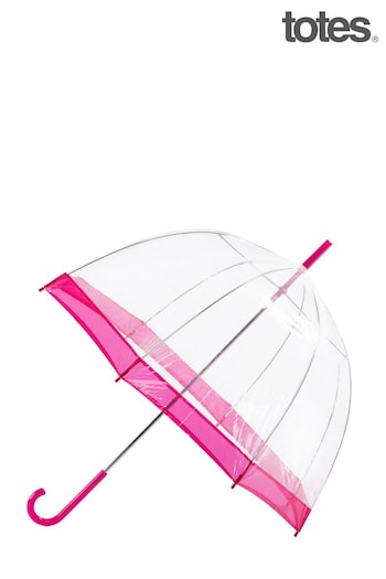 Totes Pink PVC Dome Border Umbrella (B60726) | £20