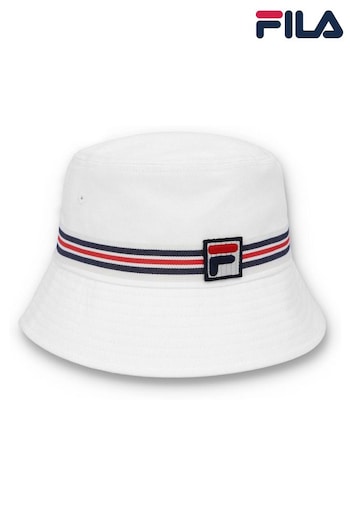 Fila Trainers White JOJO BUCKET HAT WITH HERITAGE STRIPE TAPE (B60743) | £28