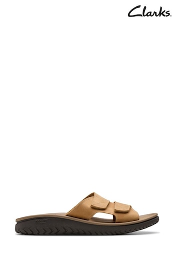 Clarks Brown Leather Wesley Strap Sandals (B60782) | £45