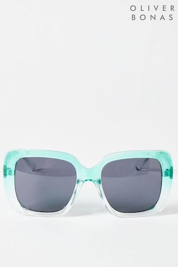 Oliver Bonas Ombre Blue Square Sunglasses (B60792) | £28