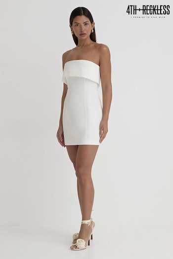 4th & Reckless White Tamiko Bandeau Mini Dress (B60809) | £50
