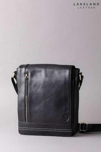 Lakeland Leather Keswick Medium Leather Messenger Black Bag (B60966) | £90