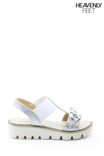Heavenly Feet Silver Lulu Sandals Geox (B60995) | £45