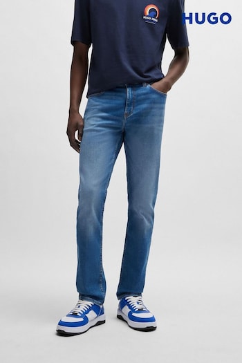 HUGO Blue Slim Fit Stonewash Stretch Denim Jeans (B61046) | £129