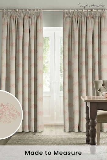 Sophie Allport Pink Red Vector Strawberry Made to Measure Curtains (B61104) | £91