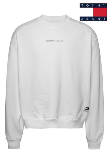 Tommy cizmy Jeans Reg Classic Logo White Sweatshirt (B61127) | £80