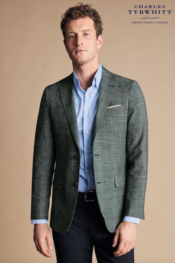 Charles Tyrwhitt Green Wool Silk Linen Jacket (B61132) | £250