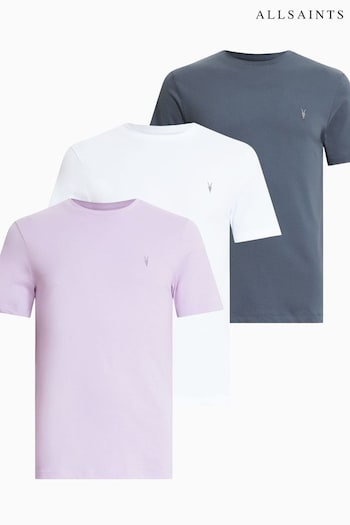 AllSaints White Brace Short Sleeve Crew Neck T-Shirts 3 Pack (B61200) | £95