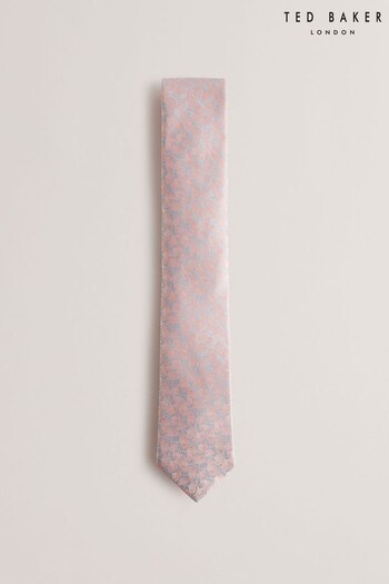 Ted Baker Pink Joshyy Floral Leaf Silk Tie (B61265) | £45