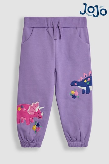 JoJo Maman Bébé Lilac Purple Dino Appliqué Joggers (B61342) | £20