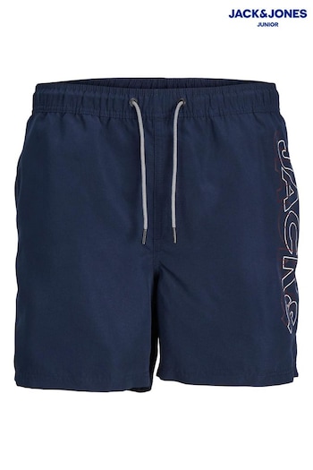 JACK & JONES JUNIOR Blue Side Logo Swim Shorts (B61369) | £14