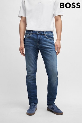 BOSS Mid Blue Slim Fit Comfort Stretch Denim flop Jeans (B61370) | £119