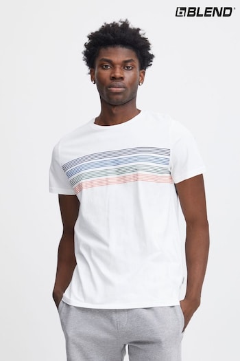 Blend White Striped Short Sleeve T-Shirt (B61396) | £15