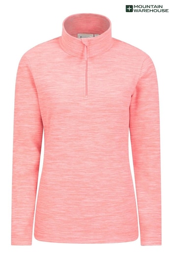 Mountain Warehouse Pink Womens Snowdon Melange Half-Zip Fleece (B61398) | £26