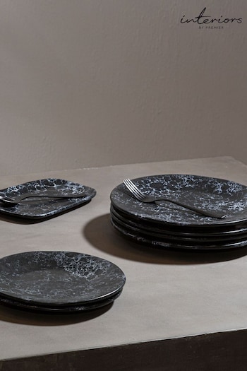 Interiors by Premier Black Hygge Faux Marble Pizza Plate (B61459) | £30