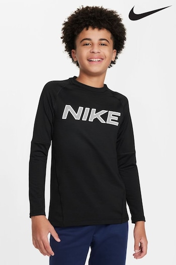 Nike Black Pro Dri-FIT Long-Sleeve Training Crewneck T-Shirt (B61472) | £35