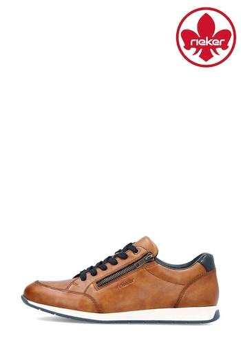 Rieker Mens Zipper Brown Shoes garnered (B61501) | £85