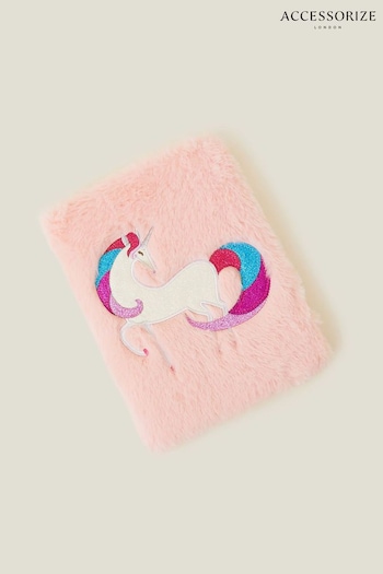 Accessorize Girls Pink Faux Fur Unicorn Notebook (B61550) | £10