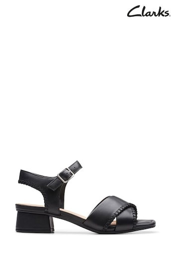 Clarks Black Leather Serina35 Cross Sandals (B61630) | £75