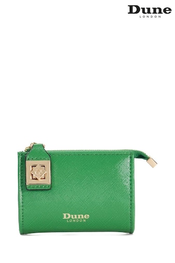 Dune London Green Chrome Koined Turnlock Cardholder (B61640) | £30