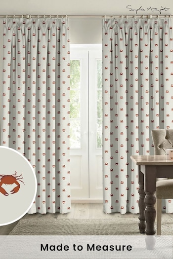Sophie Allport White Crab Made to Measure Curtains (B61672) | £91