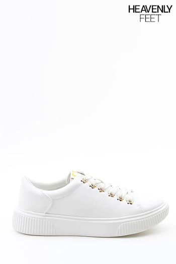 Heavenly Feet White Feather Litesoles Trainers (B61675) | £50