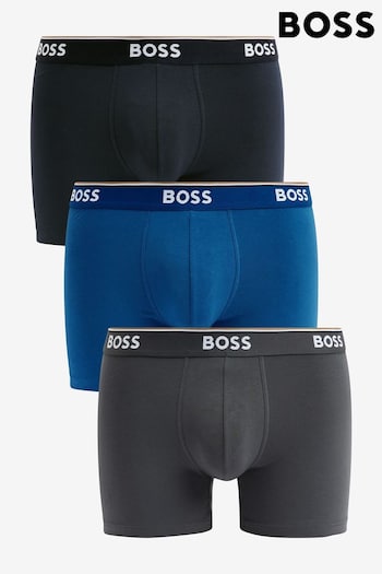 BOSS Blue Logo Waistband Boxer Briefs in Stretch Cotton 3 Pack (B61837) | £42