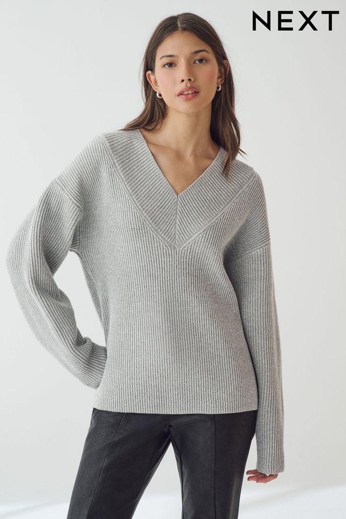 Women s V Neck Jumpers Deep V Neck Jumpers Next UK