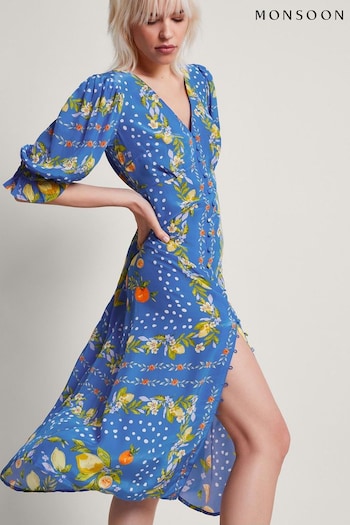 Monsoon Blue Paloma Tea Dress Fleece (B61993) | £80