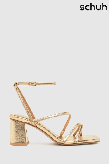 Schuh Gold Sully Strappy Block Heels (B61999) | £35