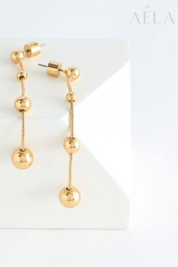 Aela Gold Tone Ball Drop Earrings (B62049) | £10