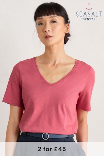 Seasalt Cornwall Pink Burdock T-Shirt (B62067) | £26