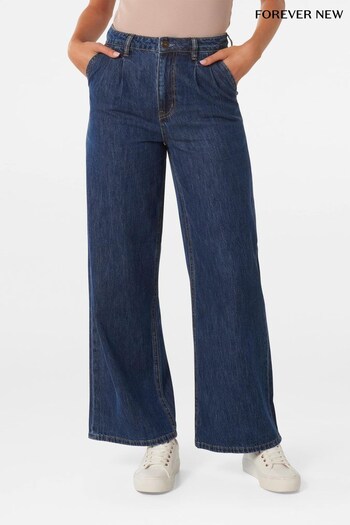 Forever New Blue Pippa Wide Leg Jeans kurzem (B62068) | £60