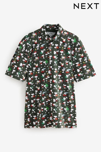 Green Snoopy Christmas Print Polo Shirt (B62137) | £22