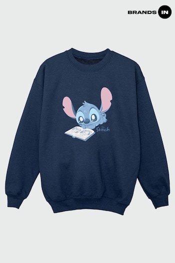Brands In Navy Lilo  Stitch Reading Girls Sweatshirt (B62165) | £24