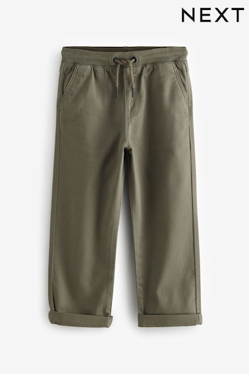 Khaki Green Wide Fit Rib Waist Pull-On Trousers (3-16yrs) (B62211) | £0