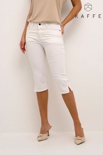 Kaffe Slim Fit Zelina Denim Capri White Jeans fine-knit (B62396) | £45