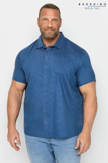 BadRhino Big & Tall Blue Short Sleeve Fancy Shirt (B62441) | £30