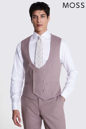 MOSS Slim Fit Purple Dusty Flannel Waistcoat (B62537) | £80