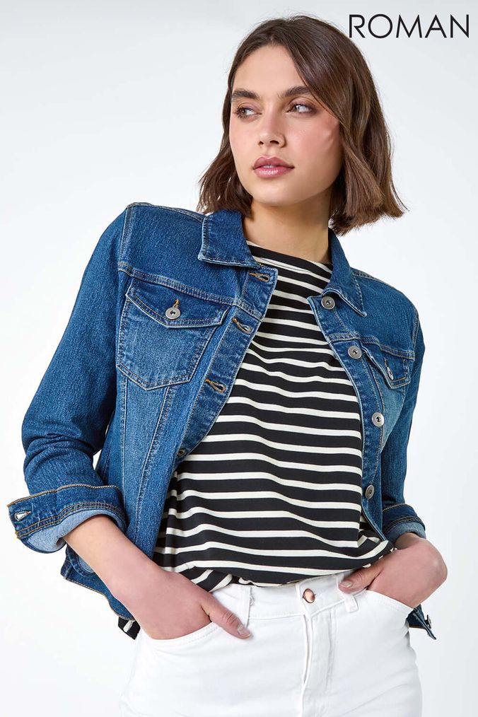 Buy Women s 3 4 Sleeve Denim Jackets Online Next UK