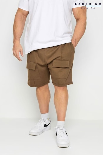 BadRhino Big & Tall Brown Jersey Cargo Shorts (B62562) | £24
