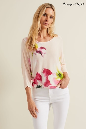 Phase Eight Natural Erika Floral Placement Jumper (B62615) | £79