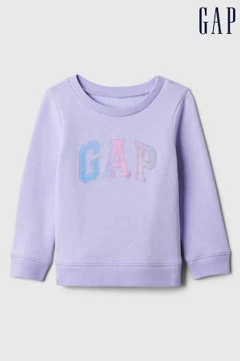 Gap Purple Glitter Logo Baby Sweatshirt (Newborn-5yrs) (B62687) | £15