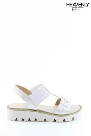 Heavenly Feet Lulu White Sandals (B62693) | £45