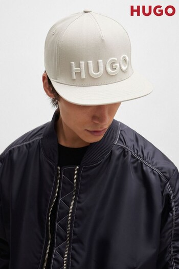 HUGO Grey Flexfit® Stretch-Cotton Cap With 3D Embroidered Logo (B62738) | £49