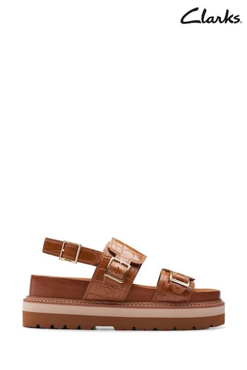 Clarks Brown Interest Orianna Glide Sandals (B62741) | £90