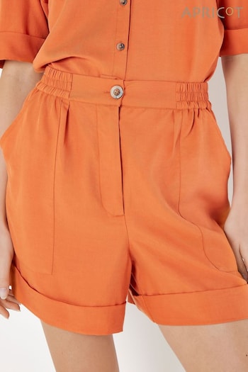 Apricot Orange Paperbag Lyocell Shorts (B62782) | £35