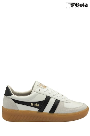 Gola White Mens Grandslam Elite Leather Lace-Up Trainers (B62794) | £90