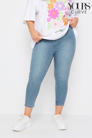 Yours Curve Blue Cropped Jenny Jeggings (B62979) | £27