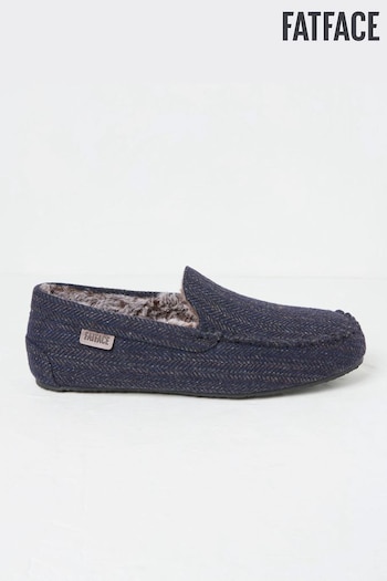 FatFace Noah Navy Blue Check Moccasins (B63010) | £39.50